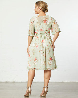 Katarina Mesh Dress  in Sage Floral Print