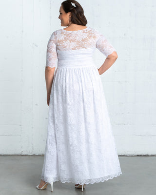 Lace Illusion Wedding Gown  in White