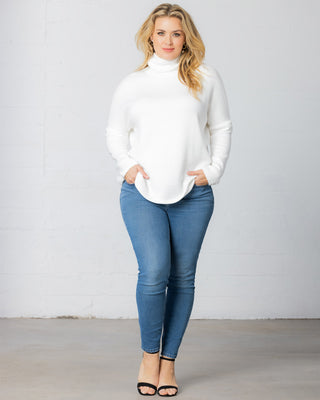 Paris Turtleneck Tunic Sweater  in Ivory