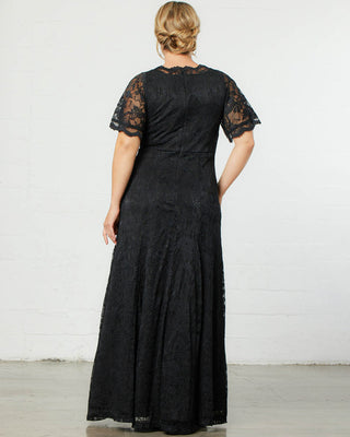 Symphony Lace Evening Gown  in Onyx