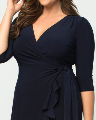 Whimsy Wrap Dress in Navy Blue