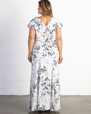 Willow Maxi Dress  in White Botanical Print