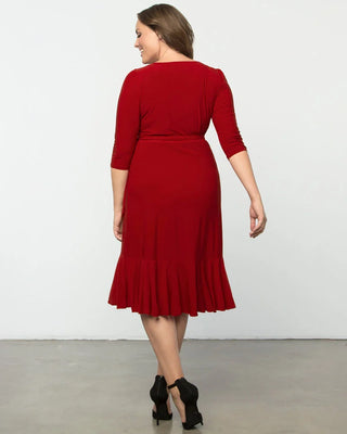 Whimsy Wrap Dress in Tomato Red