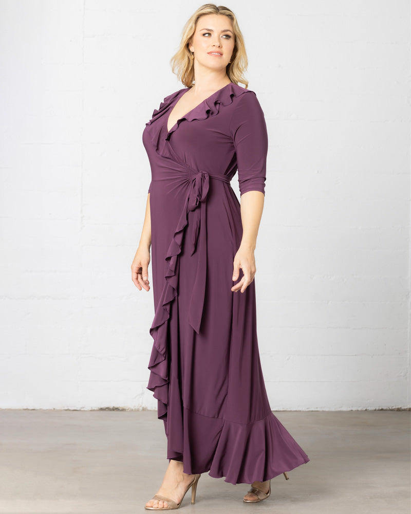 Plus Size Maxi Dresses | Kiyonna Plus Size Maxi Wrap Dress