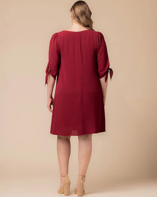 Manhattan A-Line Shift Dress in Cranberry