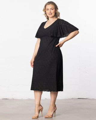 Lucy Eyelet Maxi Dress in Black Noir