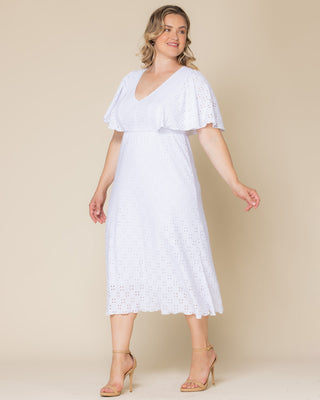 Lucy Eyelet Maxi Dress in White