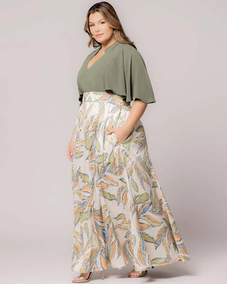 Avisa A-Line Evening Gown - Sale! in Artful Leaves