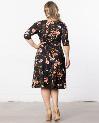 Heather Cowl Neck Dress in Midnight Garden