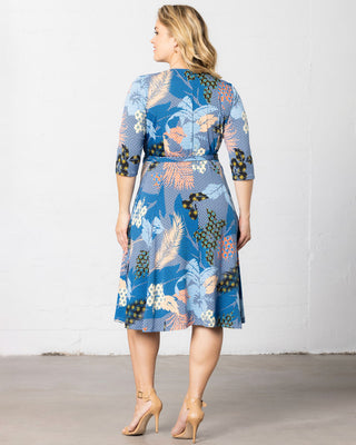 Essential Wrap Dress  in Blue Botanicals