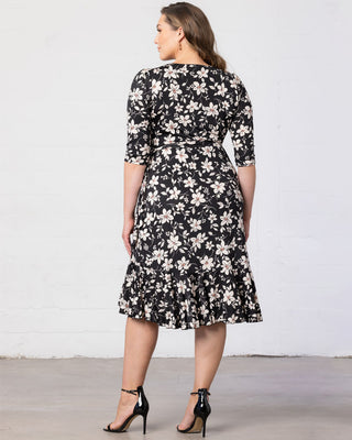 Flirty Flounce Wrap Dress  in Midnight Petals