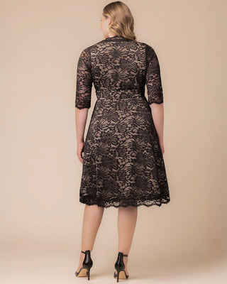 Mademoiselle Lace Cocktail Dress in Black and Nude