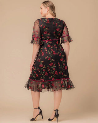 Wildflower Embroidered Dress in Floral Flare