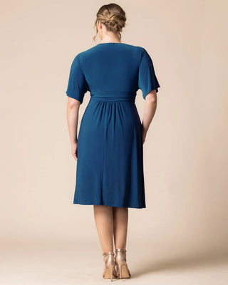 Gia Midi Dress in Aegean Blue