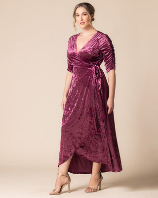 Cara Velvet Wrap Gown in Sugar Plum
