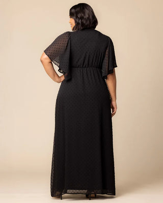 Carmella Chiffon Evening Gown in Onyx