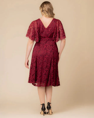 Camille Lace Cocktail Dress in Burgundy Wine