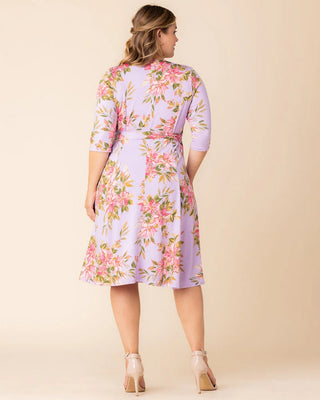 Signature Print Wrap Dress in Lilac Romantic Florals