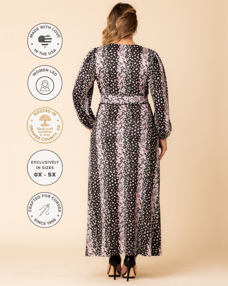 Plus Size Kelsey Long Sleeve Maxi Dress | Kiyonna Plus Size Kelsey Long Sleeve Maxi Dress | Kiyonna