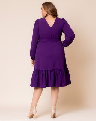 Portia Long Sleeve Dress in Deep Violet