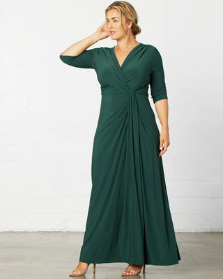 Evening Romance Gown in Hunter Green