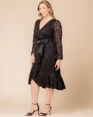 Cosmopolitan Sequin Lace Cocktail Dress in Onyx