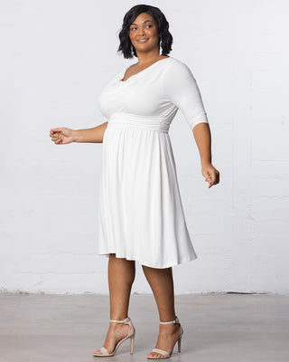 Draped in Class Dress in Ivory