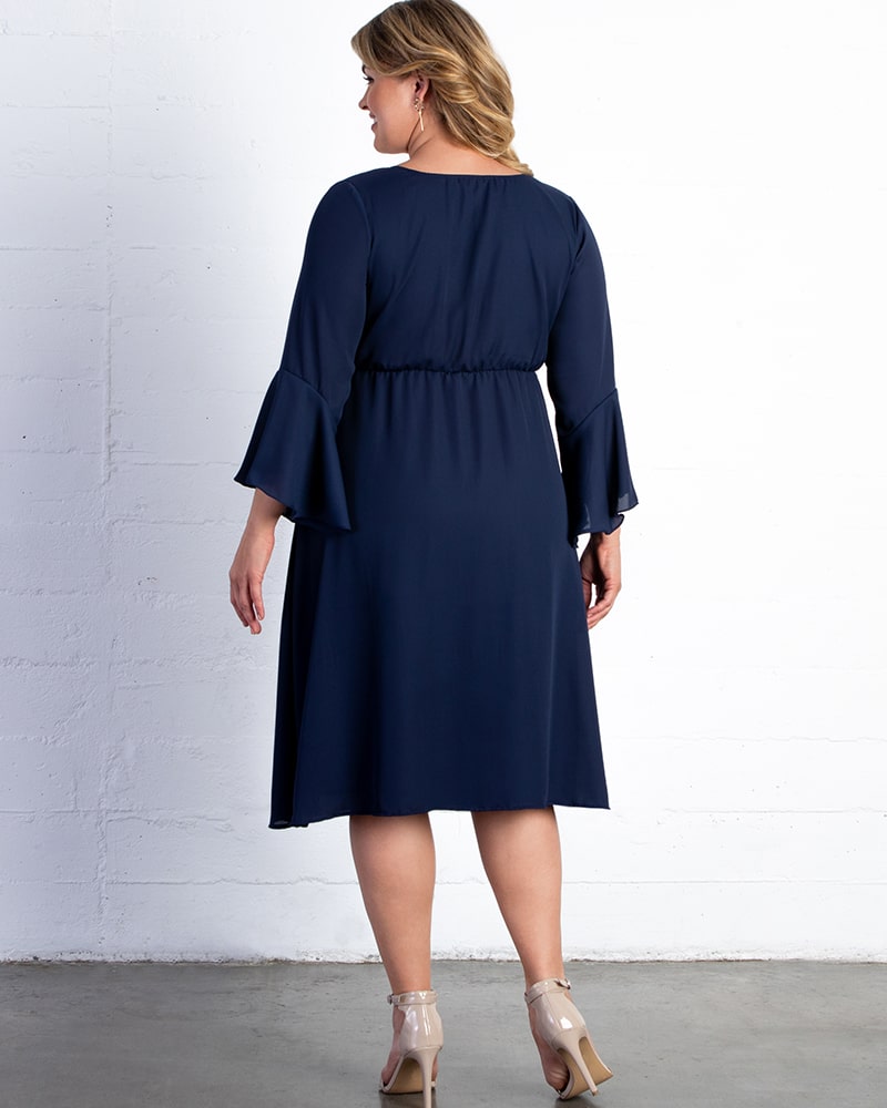 Brighton Bell Sleeve Dress - Kiyonna Clothing Brighton Bell Sleeve Dress - Kiyonna Clothing