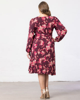 Socialite Sweetheart Wrap Dress  in Shimmering Sangria Blooms