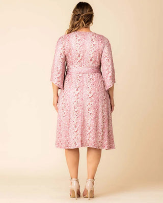 Gemini Wrap Dress in Pink Floral Falls
