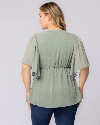 Seaside Serenade Top in Sage Dot