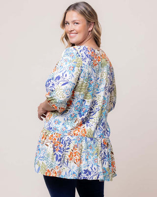 Oasis Flowy Swing Tunic Top in Santorini