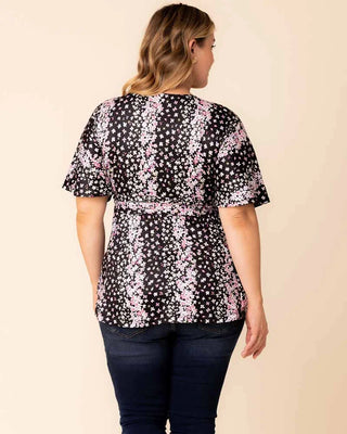 Encore Print Top in Nightshade Floral Falls