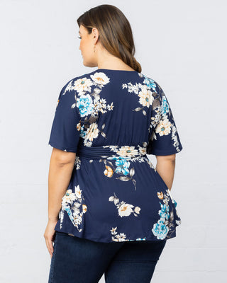 Encore Print Top in Navy Floral Print