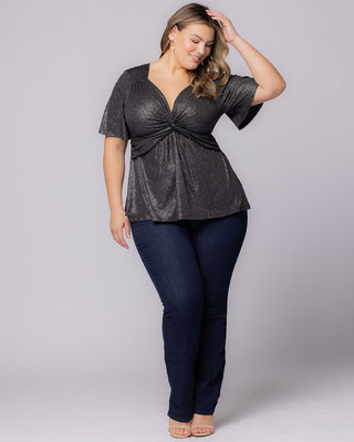Galaxy Glitter Top in Silver Starlight