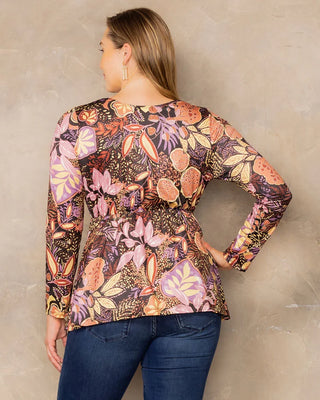 Abigail Long Sleeve Twist Top in Autumn Wonderland