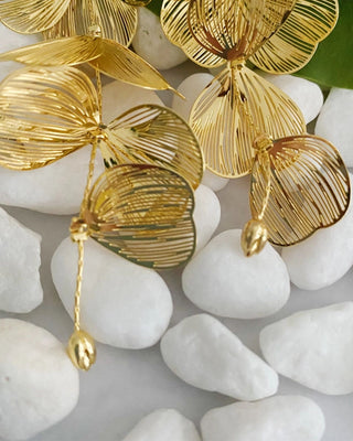 Artful Filigree Flower Drop Earrings