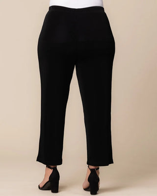 Classic Petite Pull-On Straight Leg Pants by Vikki Vi in Black