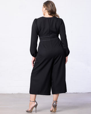 Tessa Cropped Jumpsuit in Black Noir