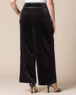 Velvet Luxe Wide Leg Pants in Onyx