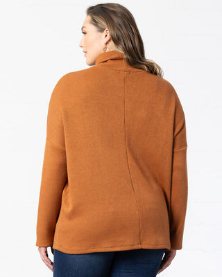 Paris Turtleneck Tunic Sweater  in Camel