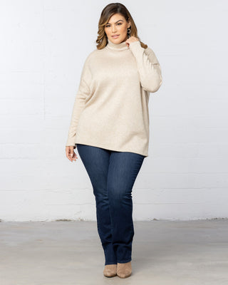 Paris Turtleneck Tunic Sweater  in Oatmeal