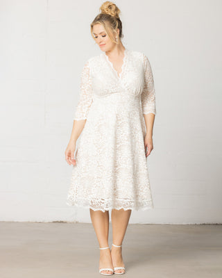 Bella Lace Dress  in Ivory Lace/Nude Lining