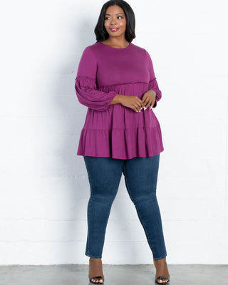 Haven Tiered Top  in Purple Magic