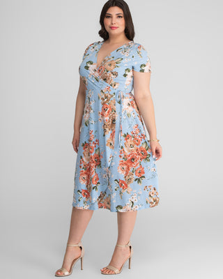 Harper Party Dress in Sky Blue Florals