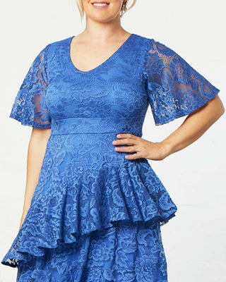Lace Affair Cocktail Dress  in Blue Moon