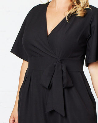 Charisma Crepe Jumpsuit in Black Noir