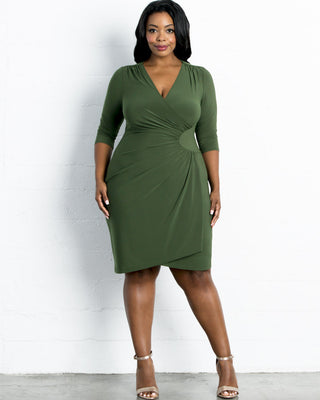 Ciara Cinch Dress in Olive