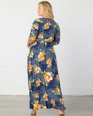 Meadow Dream Maxi Dress  in Amber Blossom Print