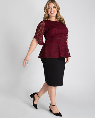 Priscilla Knit Pencil Skirt  in Black